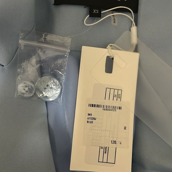 NWT Endless Rose One-Button Down Single-Breasted Boxy Blazer in Blue size XS - Picture 11 of 12